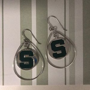 Michigan Stats dangling silver earrings